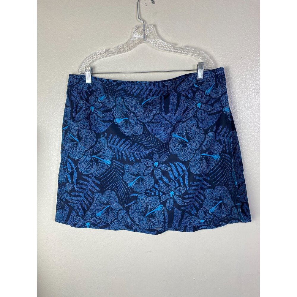 RipSkirt Hawaii Blue Tropical Floral Wrap Skirt Size XXL Beach Boho Pockets
